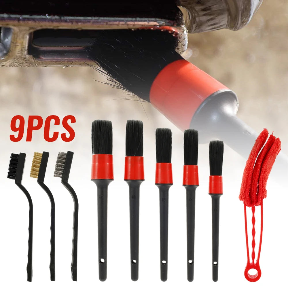 Car Detailing Brush Set Car Cleaning Brushes Sponges Towels for Car Air Vents Rim Cleaning Dirt Dust Clean Tool Wash Accessories