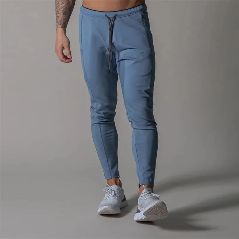 Spring and autumn sports trousers for men, running cotton slim-fitting trousers with ankle zippers, casual sweatpants