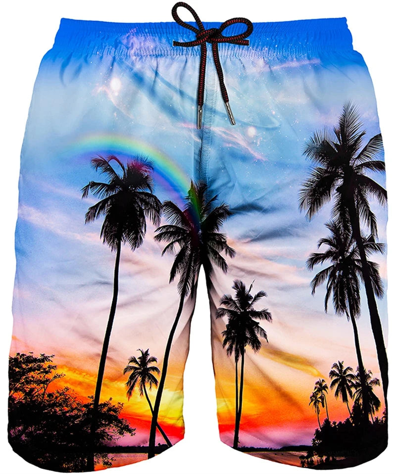Summer Painting Art 3D Printing Mens Swimwear Swim Shorts Trunks Beach Board Shorts Swimming Pants Swimsuits Running Sports Mens