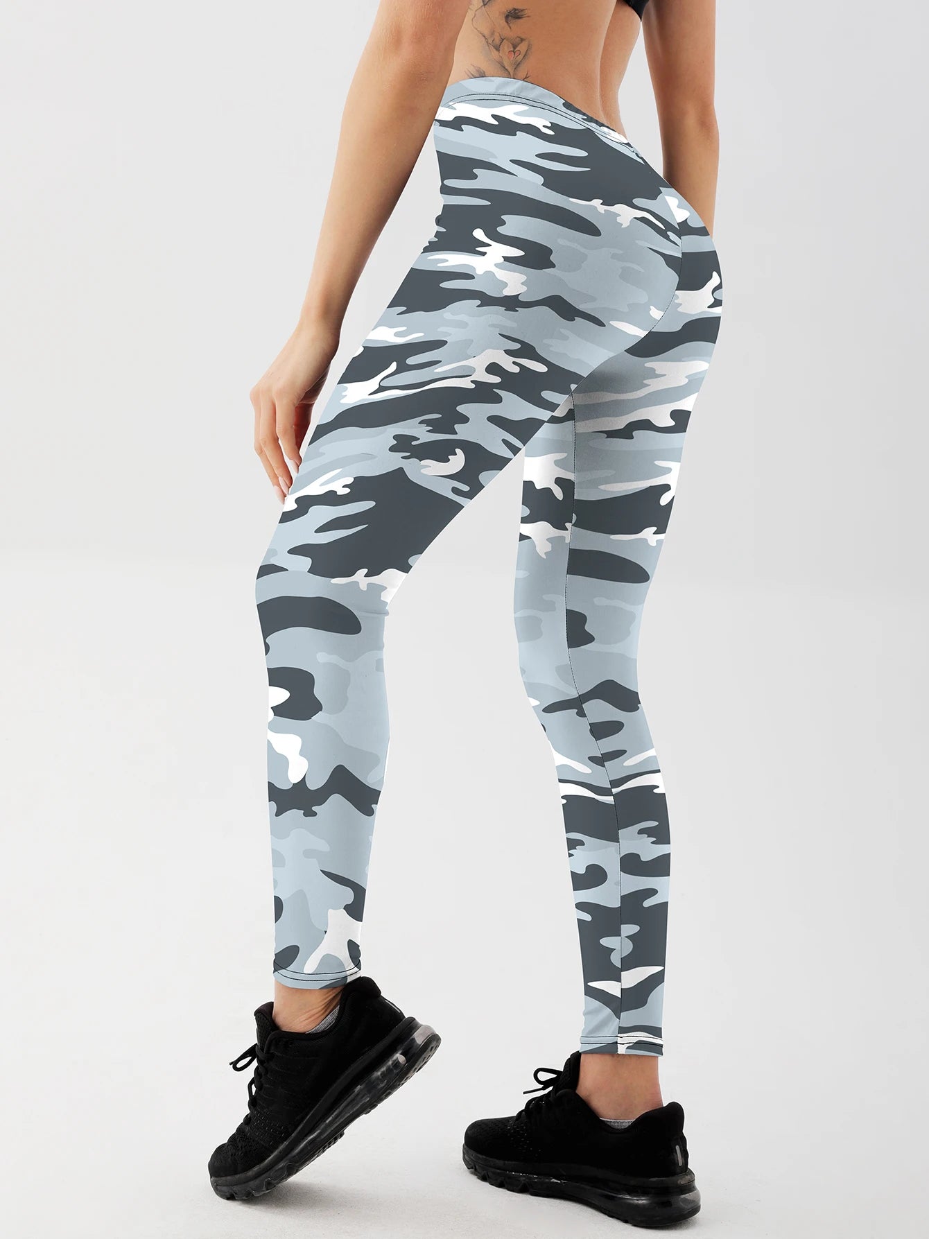 Fashion Women camouflage Leggings For Fitness High Waist Gym Legging Push Up Women navy Leggings