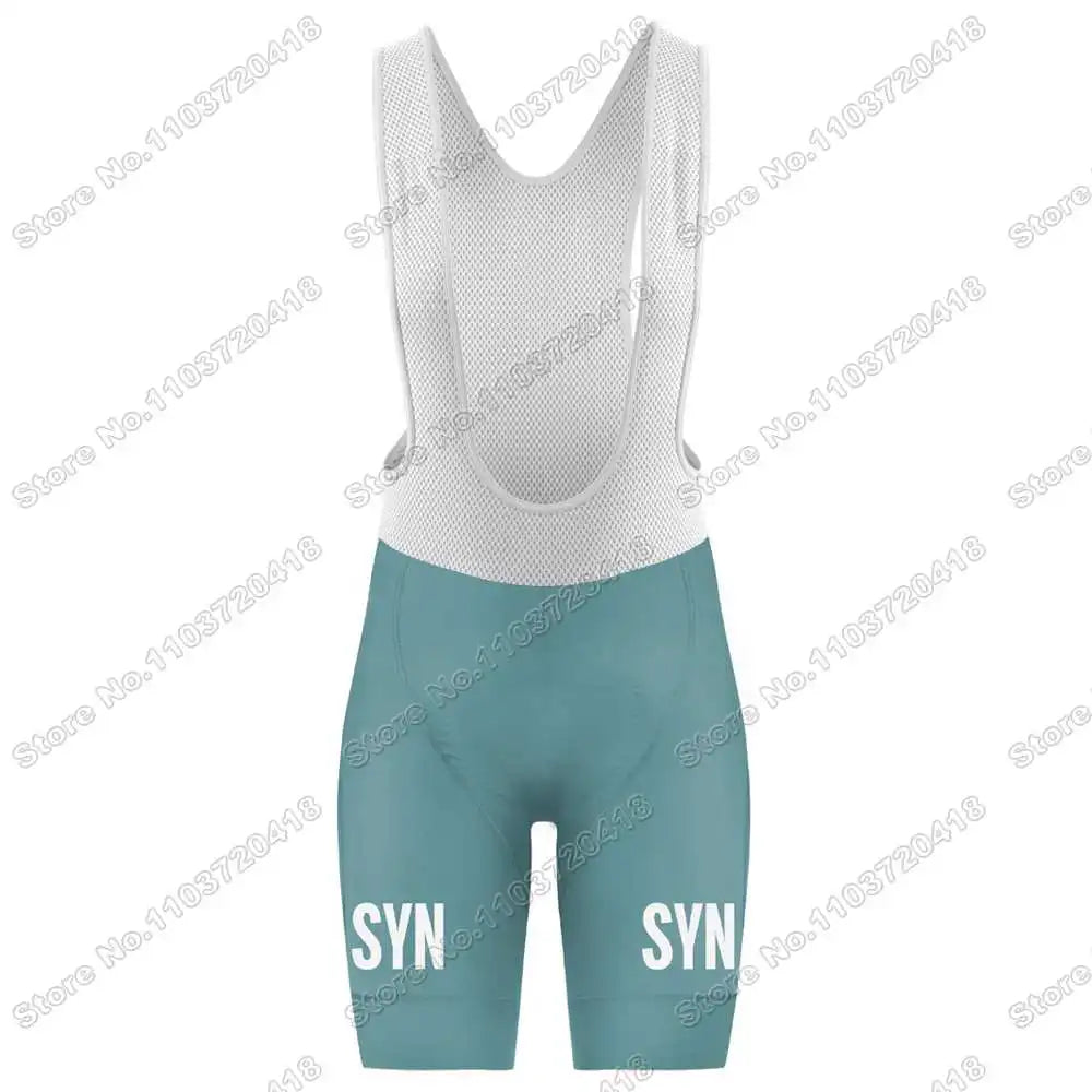 2025 SYN Cycling Jersey Set Pink Orange Green Grey Cycling Clothing Men Short Sleeve Kit Road Bike Shirt Suit Bicycle Bib Shorts