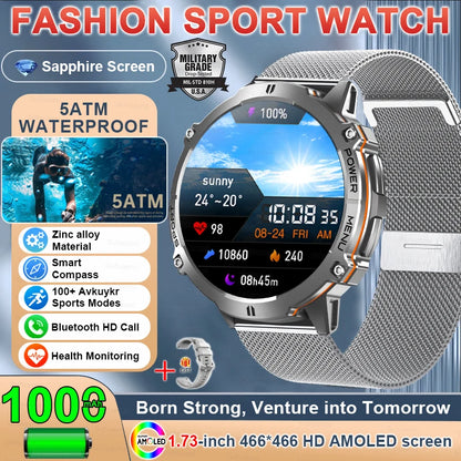 New TANK X3 1000mAh Large Battery Durable Adult Smart Watch GPS Compass Altimeter 5ATM Waterproof BT Call Sports Smartwatch Men