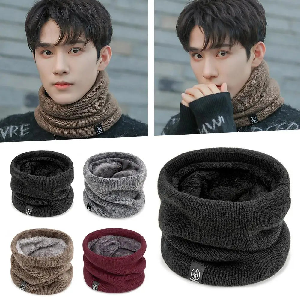 Fashion Women Knitted Scarf Solid Cashmer Like Winter Snood Scarves Lady Warm Wool Fur Thick Unisex Men Neck Scarfs Ring