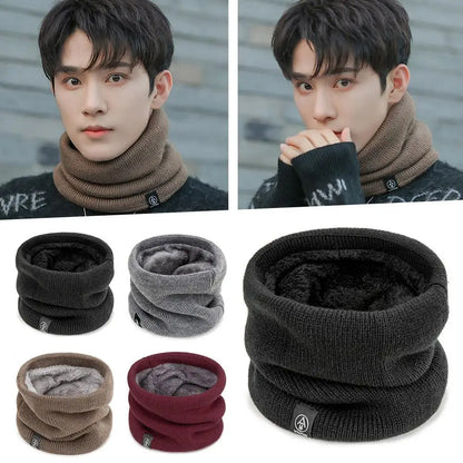 Fashion Women Knitted Scarf Solid Cashmer Like Winter Snood Scarves Lady Warm Wool Fur Thick Unisex Men Neck Scarfs Ring