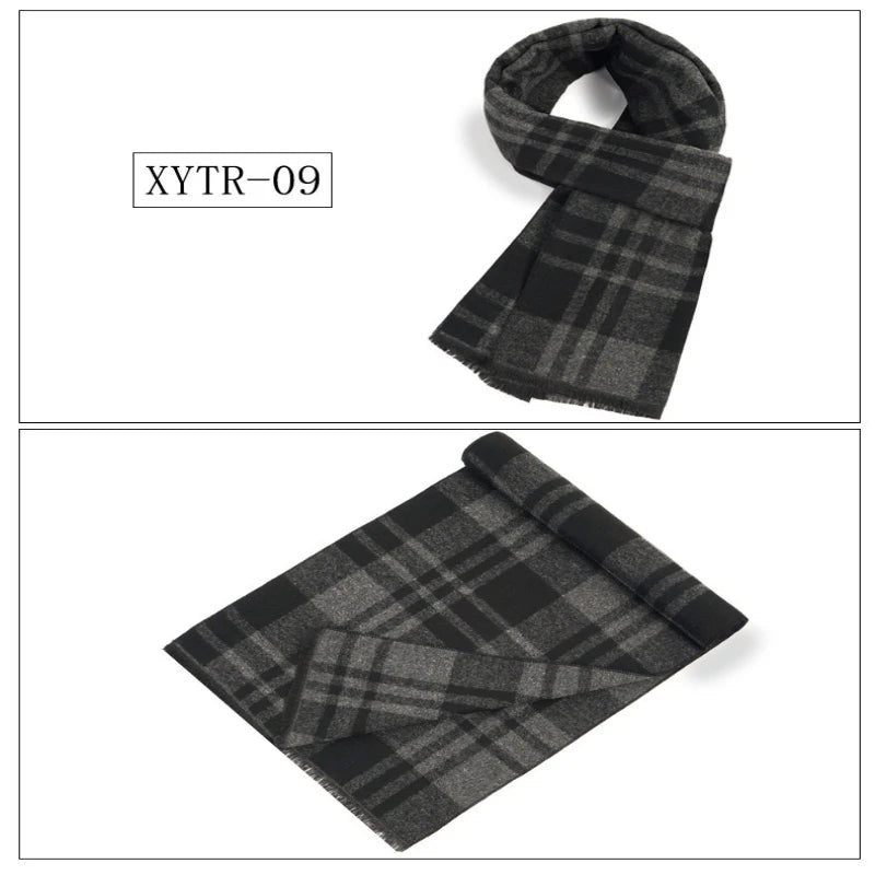 Classic Brand Scarfs for Men Thick Imitation Cashmere Shawl Scarves Winter Warm Business Muffler Scarves Long Wrap