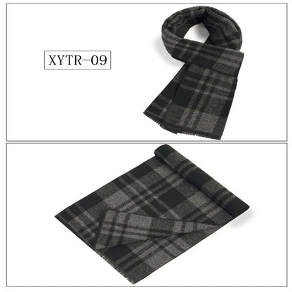 Classic Brand Scarfs for Men Thick Imitation Cashmere Shawl Scarves Winter Warm Business Muffler Scarves Long Wrap