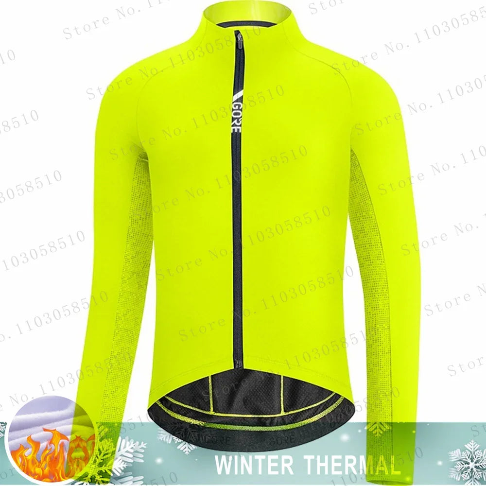 Winter Jacket Thermal Fleece Bicycle Clothes Men&