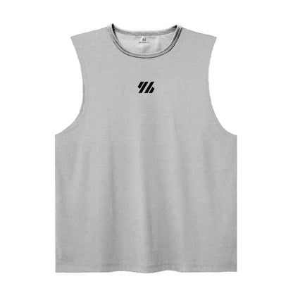 2025 Summer Gym Vest High Quality Mesh Shirt Sleeveless T-shirts Men Tank Tops Basketball Running Fitness Sports Vest Men