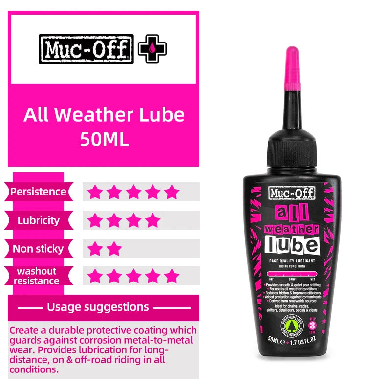 Muc-Off Bike Chain Lubricant 50/120ml C3 Dry Weather Ceramic Lube MTB Road Bicycle Hydrodynamic Lube Oil With Detective Light