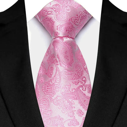 Luxury 8CM Mens Ties Solid Paisley Classic Business Necktie Jacquard Woven Neck ties For Men Groom Wedding Business Party