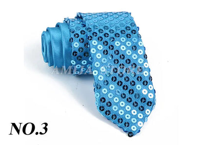 Shiny Sequins Neck Ties Men Women Stage Black Pink Blue Glitter Performance Prom Paillette Accessories Fashion Party 5cm Necktie