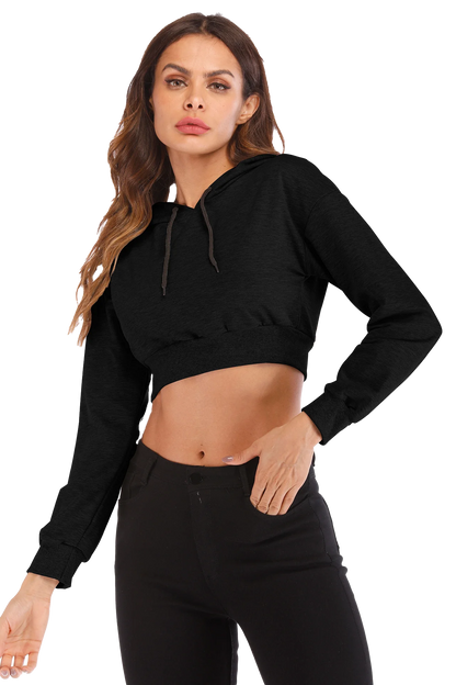 New Fashion Women Hoodie Sweatshirt Short Top Coat Sport Pullover Hooded Tops Female Autumn Winter Clothes Crop Top Hoodie