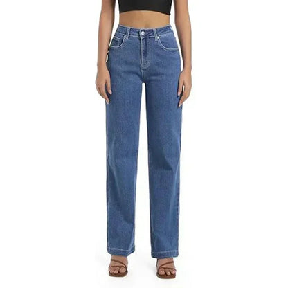 2025 Ins Fashion Jeans Women Comfortable High Waisted White Jeans Girls Thin Stretch Denim Pants Female Straight Leg Trousers