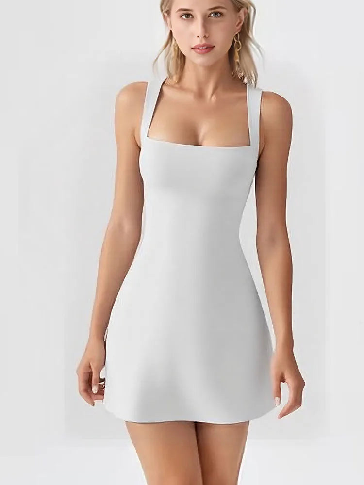 2025 New Fashion Sexy Slim Fit Party Strap Dress Summer Y2k Solid Color Mini Slip Dress Elegant Sleeveless Evening Dresses