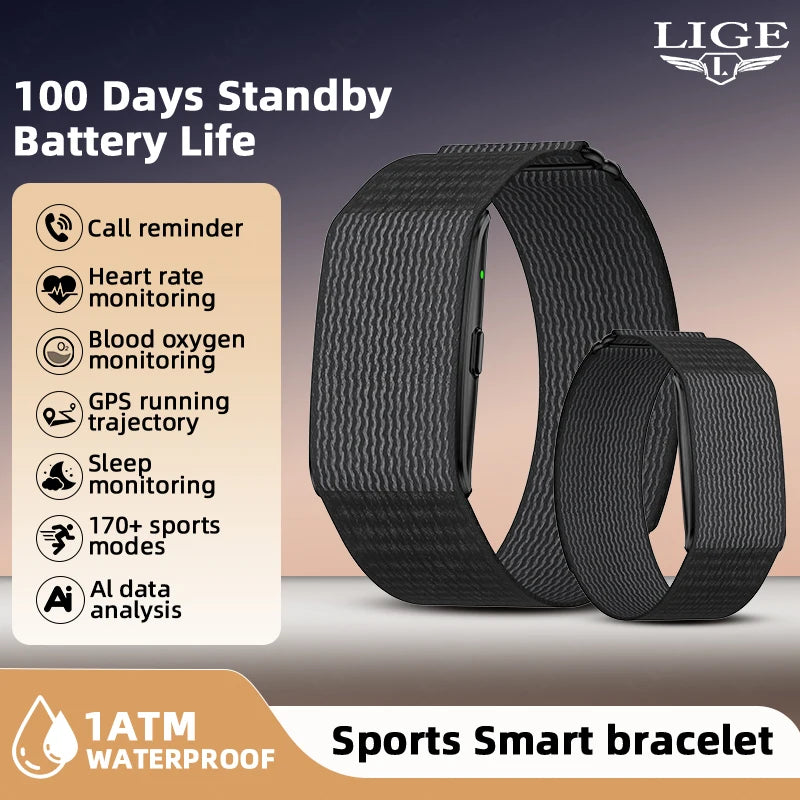 LIGE NO Screen Smart Wristbands With Heart Rate Sleep AI Health Monitor Report Smart Bracelet Incoming Call Notification Watches