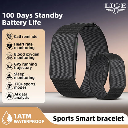 LIGE NO Screen Smart Wristbands With Heart Rate Sleep AI Health Monitor Report Smart Bracelet Incoming Call Notification Watches