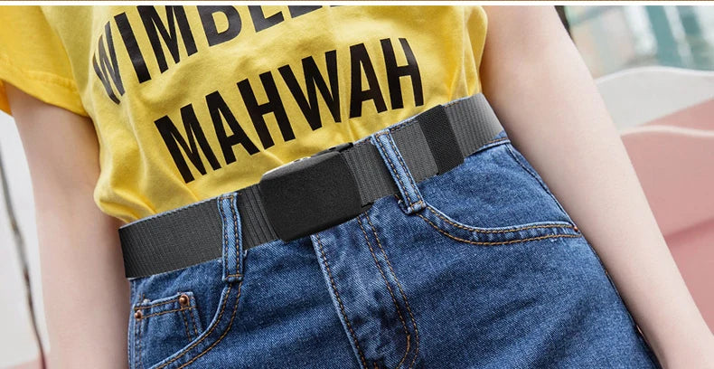 Plus Size 110 120 130 140 150 160 170cm Military Men Belt Women Nylon Canvas Army Outdoor Tactical Waist Belt Plastic Buckle