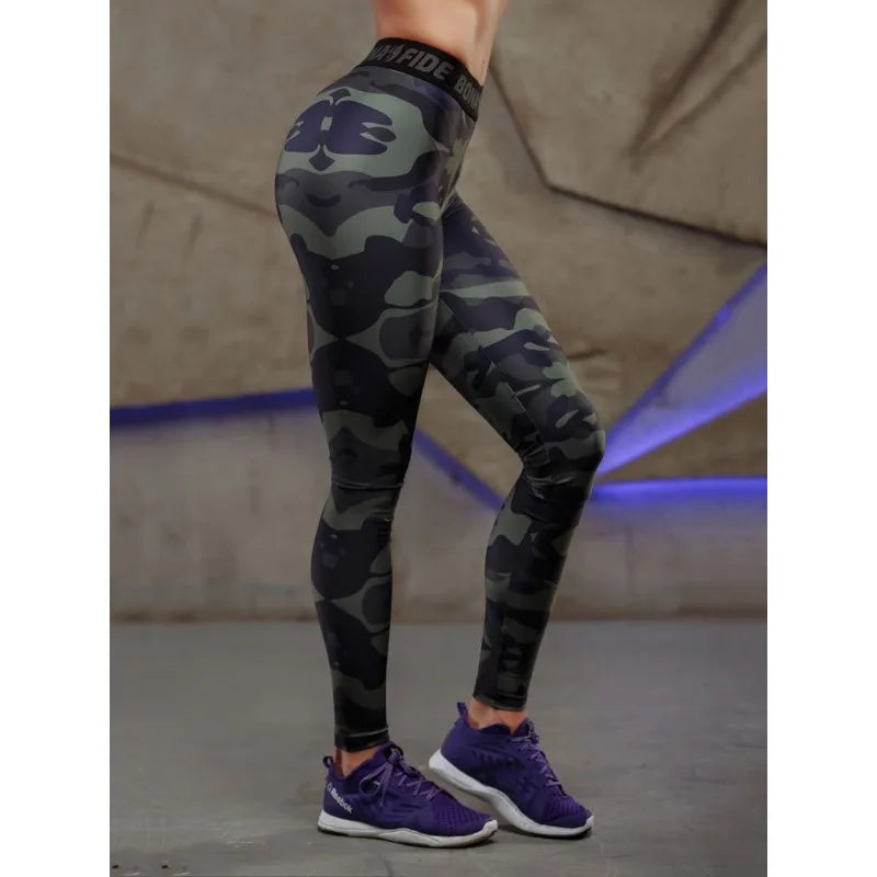 Krisnanas Camouflage 2 Piece Sets Women 2026 Sporty O Neck Short Tops Letter Printed Butt Lifting Leggings New Yoga Suits 6232