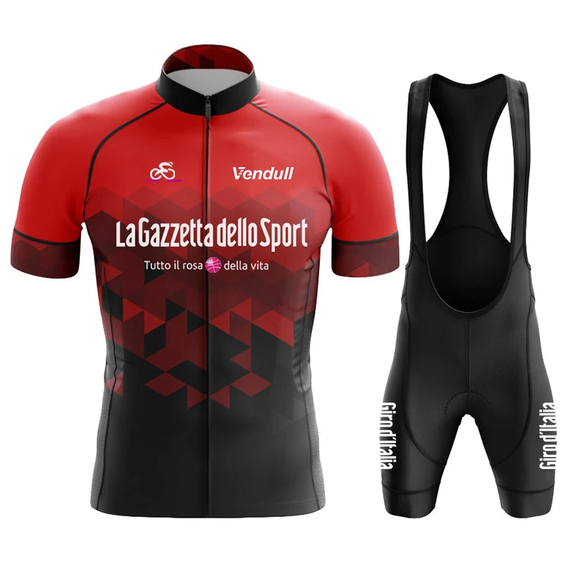 Tour De Italy Cycling Jersey Set for Men, Short Sleeve, Breathable, MTB Bike Clothing, Uniform Suit, Summer, 2024