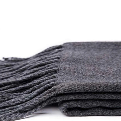 Tassel Scarfs Imitation Cashmere Men Solid Color Fashions Winter Warmth Windproof Thickened Elongated Scarf Women&
