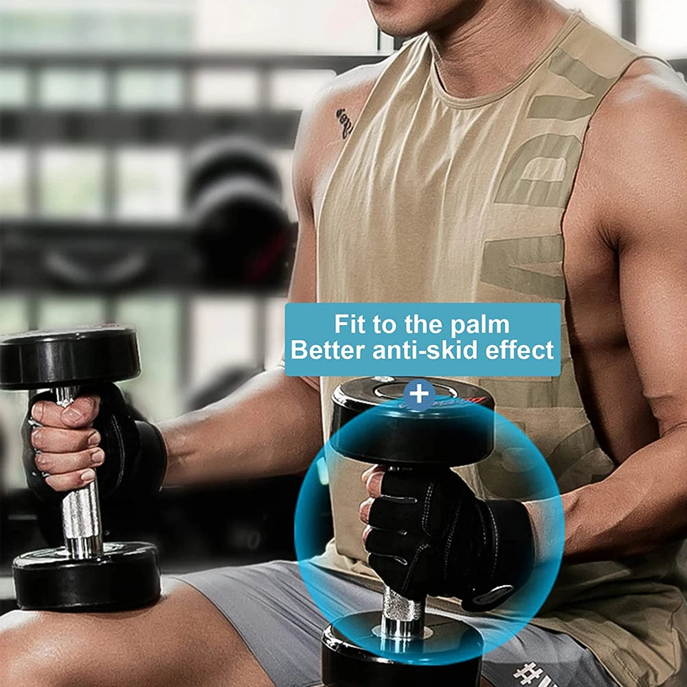 1 Pair Workout Gloves, Antislip Weight Lifting Gloves, Superior Grip &amp; Palm Protection for Weightlifting, Fitness, Gym, Cycling