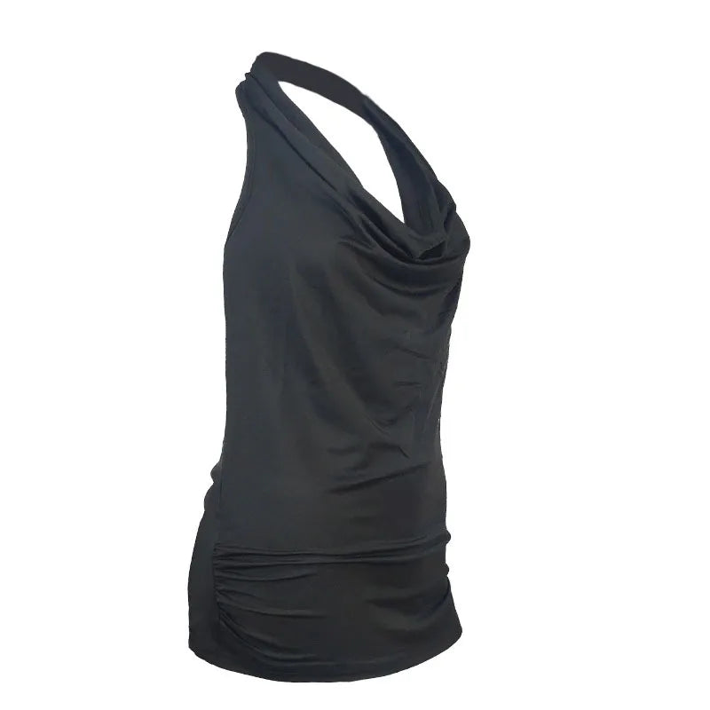 Tank Top Women Drape V Neck Sexy Tanks Camis Skinny Backless Pink Corset Tee Shirt Femme Tops Woman T-shirt