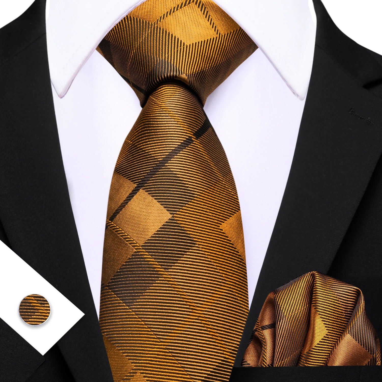 Barry.Wang Jacquard Brown &amp; Gold Men&