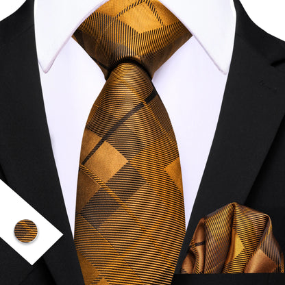 Barry.Wang Jacquard Brown &amp; Gold Men&