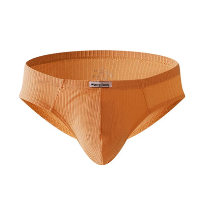 Cotton Briefs Men Sexy Bulge Pouch Underwear Sweat Absorption Underpants Breathable Panties Striped Knickers Male Soft Lingerie