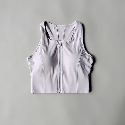 High-intensity Sports Vest Bras Front Zipper Integrated Yoga Underwear Gathering Shock-proof Running Breathable Fitness Vest