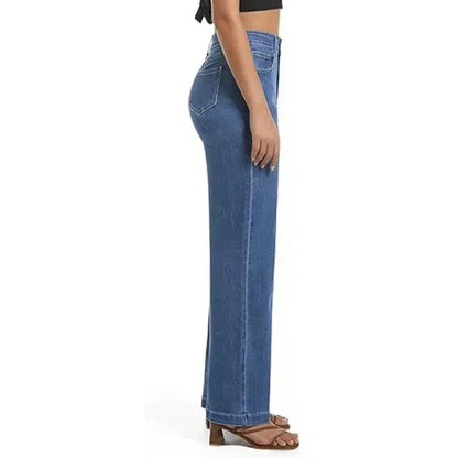 2025 Ins Fashion Jeans Women Comfortable High Waisted White Jeans Girls Thin Stretch Denim Pants Female Straight Leg Trousers