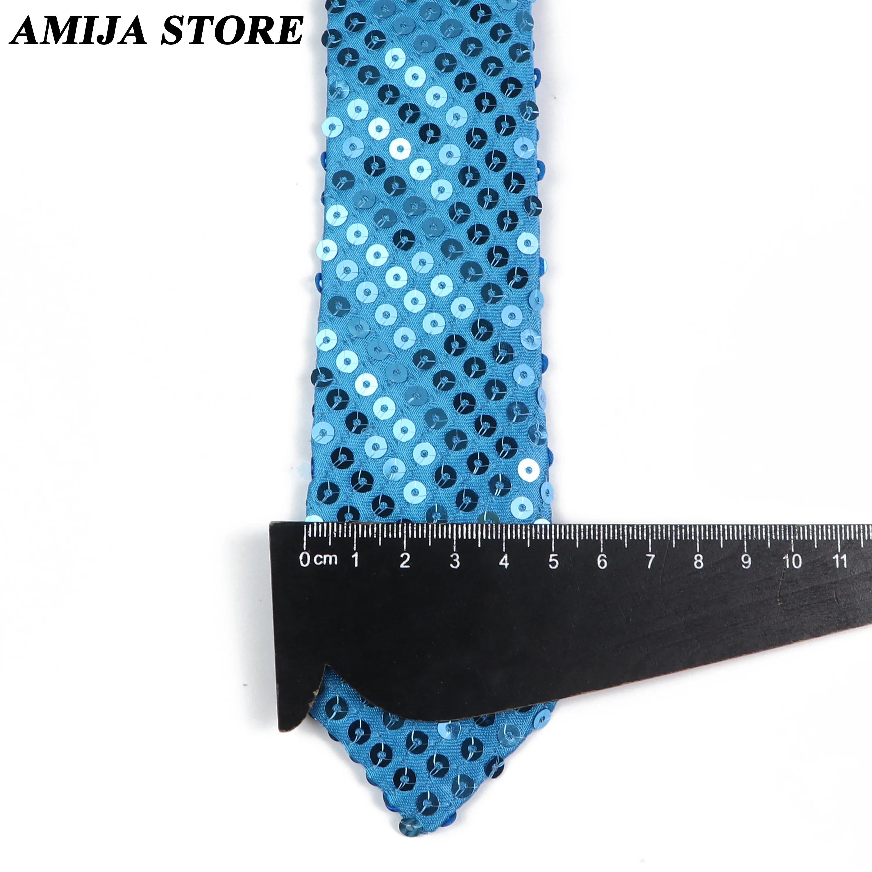 Shiny Sequins Neck Ties Men Women Stage Black Pink Blue Glitter Performance Prom Paillette Accessories Fashion Party 5cm Necktie