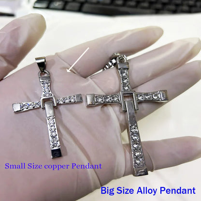 7.8*4.5cm Big Size Alloy Solid Cross Pendant Necklace 60cm Length Stainless Steel Chain Men Women Neck Jewelry Drop Shipping