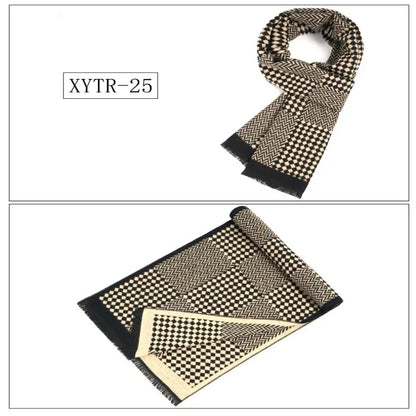Classic Brand Scarfs for Men Thick Imitation Cashmere Shawl Scarves Winter Warm Business Muffler Scarves Long Wrap