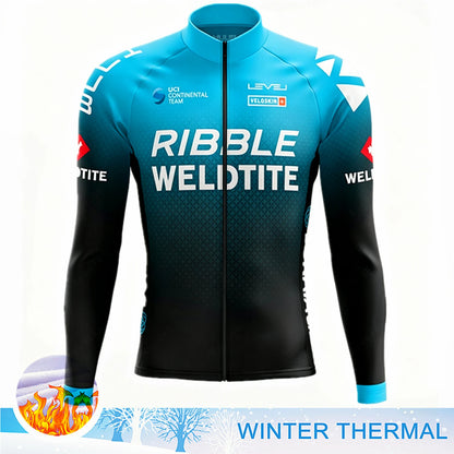 2027 Winter Thermal Fleece Cycling Clothes Long Sleeve Uniform Costume Sport Bike MTB Fleece Jersey Sports Set Bicycle Clothing