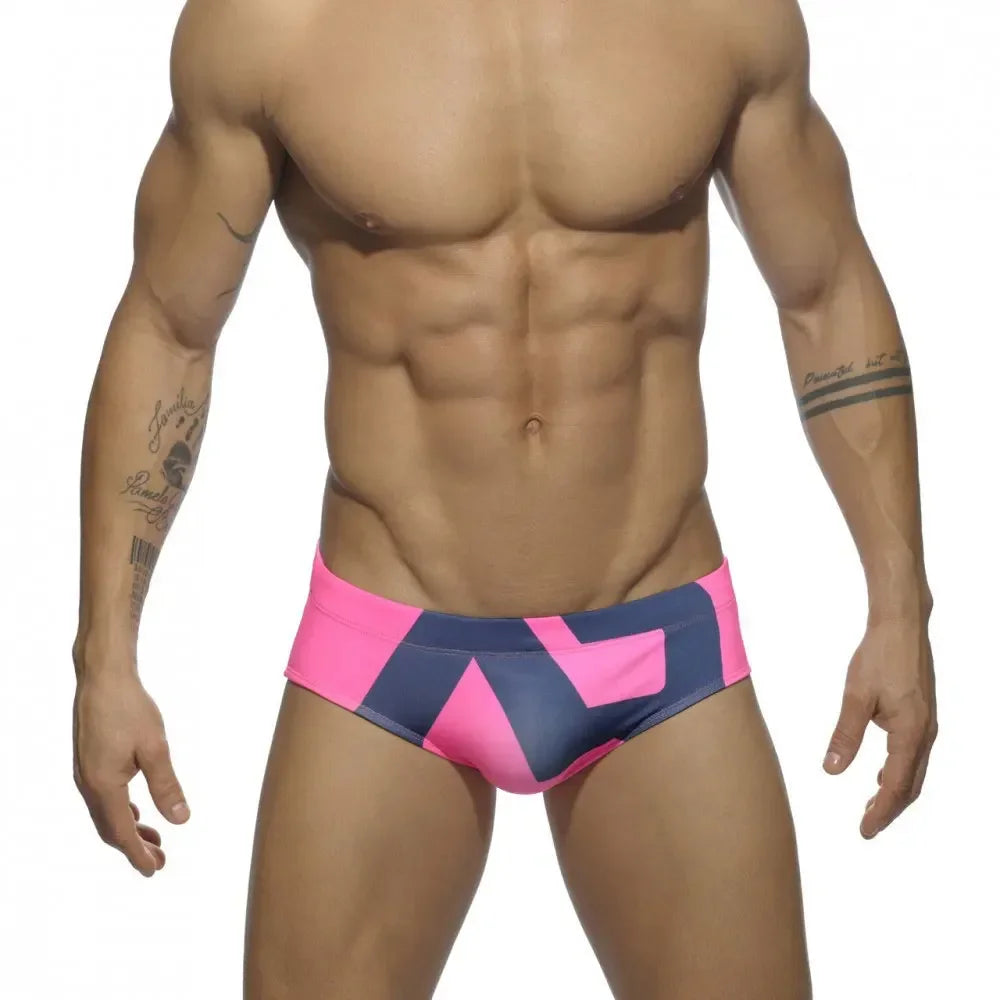 Men Swimwear Low Rise Swimming Briefs Sexy Mens Letter Print Swim Trunks Surf Beach Brief Shorts Male Swimsuit Jammer Beachwear