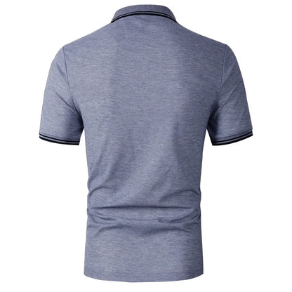 Men Clothes 100% Polyester Breathable Business Casual Polo Shirt Tops Men Short Sleeve Summer Fashion Slim Fit Polo Shirt