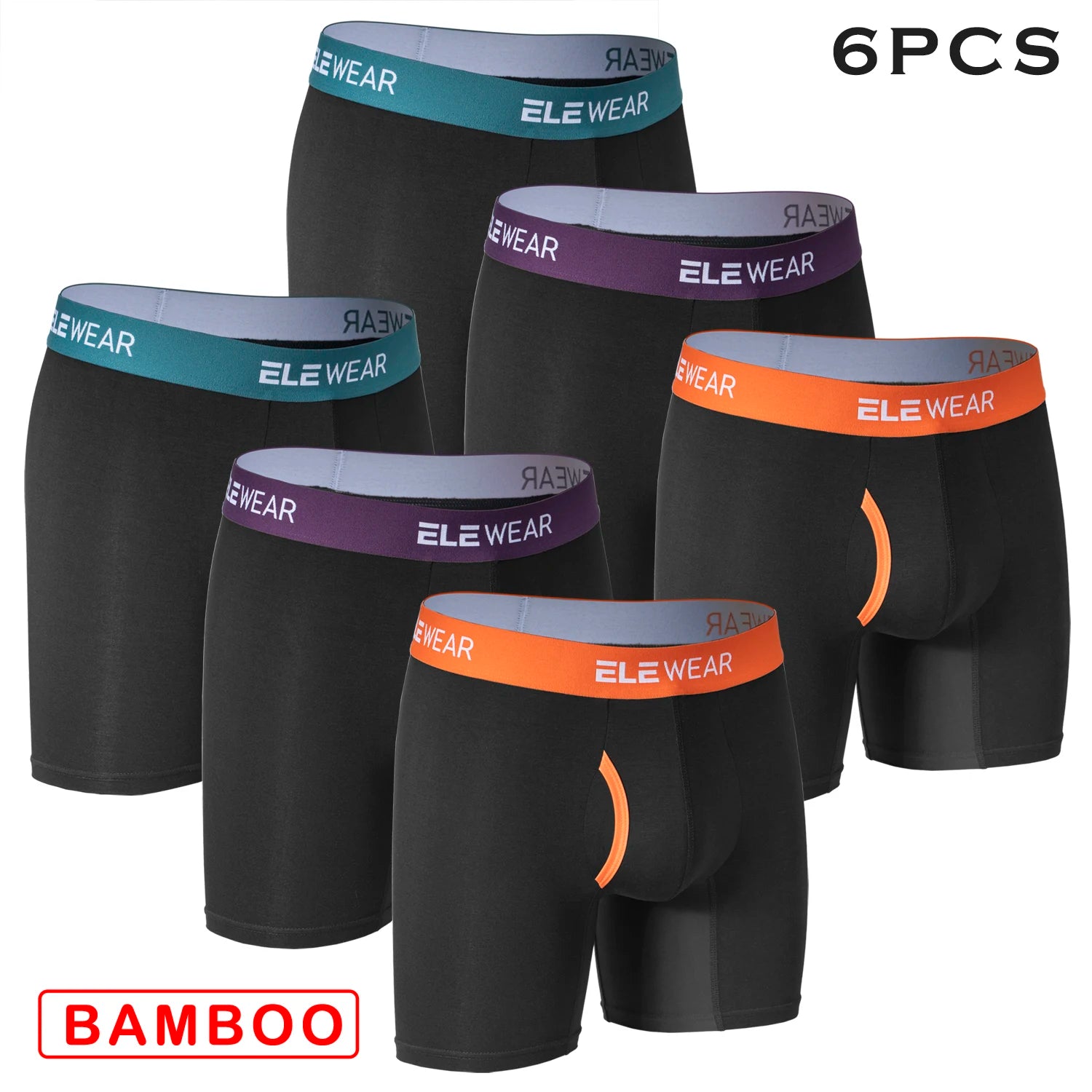 6 pcs Bamboo Men Underwear With Opening Breathable Mens Boxershorts Men&