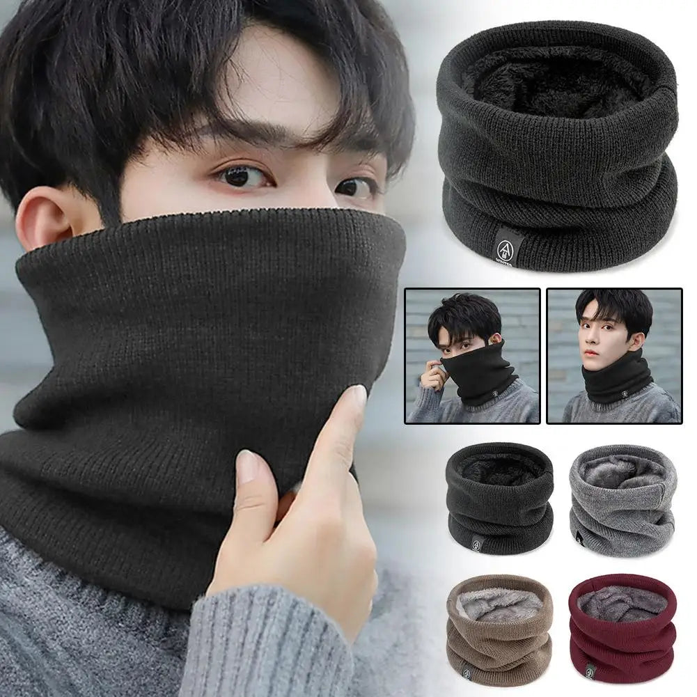 Fashion Women Knitted Scarf Solid Cashmer Like Winter Snood Scarves Lady Warm Wool Fur Thick Unisex Men Neck Scarfs Ring