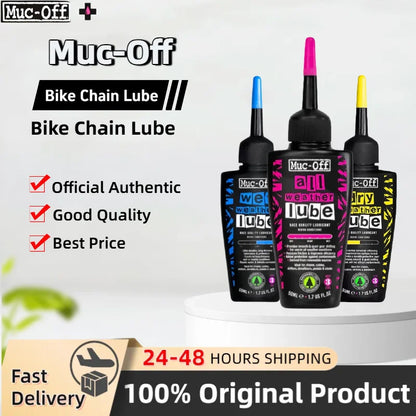 Muc-Off Bicycle Chain Lube 50ML Wet Dry All Weather Wax Formula Smooth Shifting Reduces Friction Road Bike Lubricant