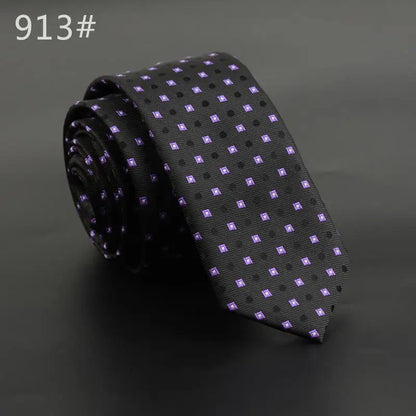 5cm Width Mens Ties New Fashion Plaid Neckties Corbatas Gravata Jacquard Woven Slim Tie Business Wedding Stripe Neck Tie For Men