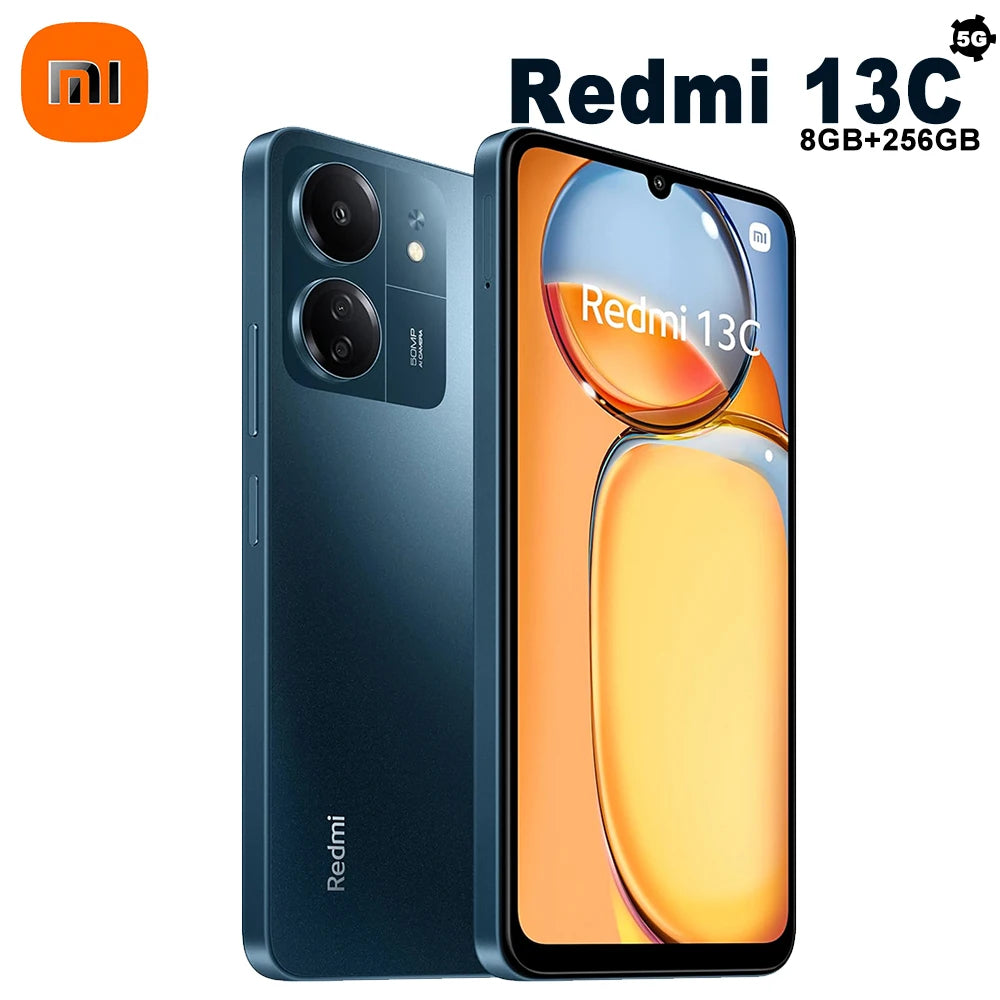 Original smart work phone Redmi13c5G8GB+256gb5000mah 6.74"large display 50MP5MP AI camera camera phone Side fingerprint/facial