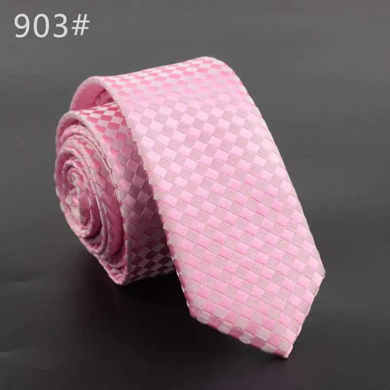 5cm Width Mens Ties New Fashion Plaid Neckties Corbatas Gravata Jacquard Woven Slim Tie Business Wedding Stripe Neck Tie For Men