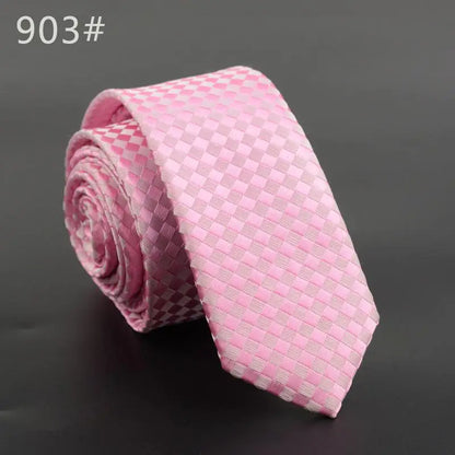 5cm Width Mens Ties New Fashion Plaid Neckties Corbatas Gravata Jacquard Woven Slim Tie Business Wedding Stripe Neck Tie For Men
