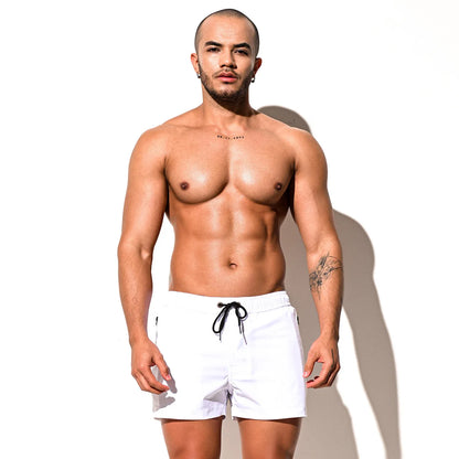 Desmiit Zipper Pocket Mens Beach Board Short Shorts Men Swimwear Swim Trunks Surfing Boardshorts Man Sport Wear Mesh Lined