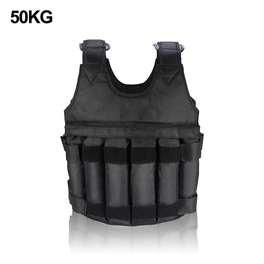 Max.50kg Loading Fitness Weighted Vest with 12 Pouches Training Fitness Jacket Adjustable Fitness Equipment For Boxing Training