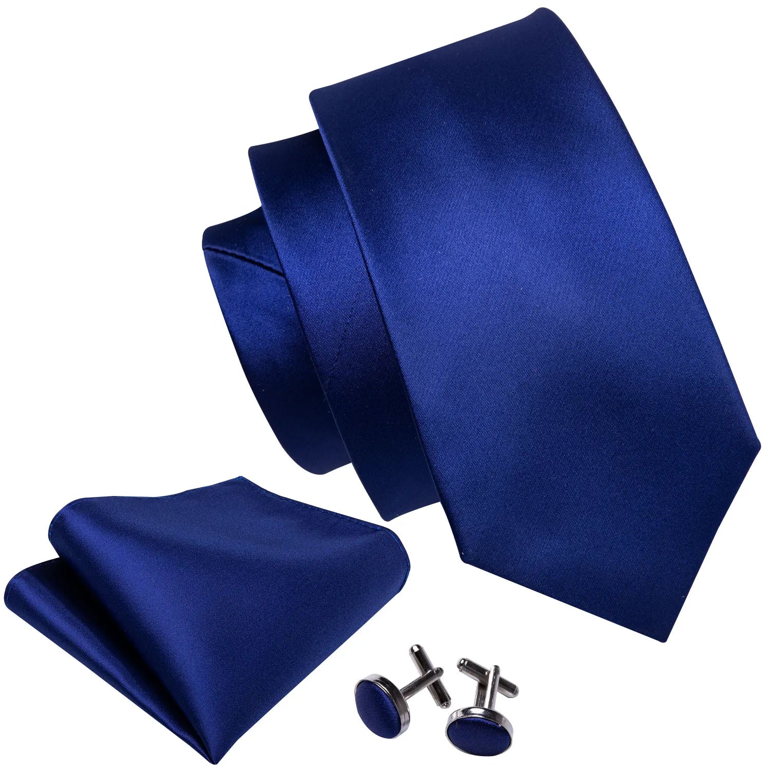Barry.Wang Navy Royal Sky Blue Silk Men Tie Hanky Cufflinks Set Jacquard Teal Cyan Turquoise Necktie for Male Wedding Business
