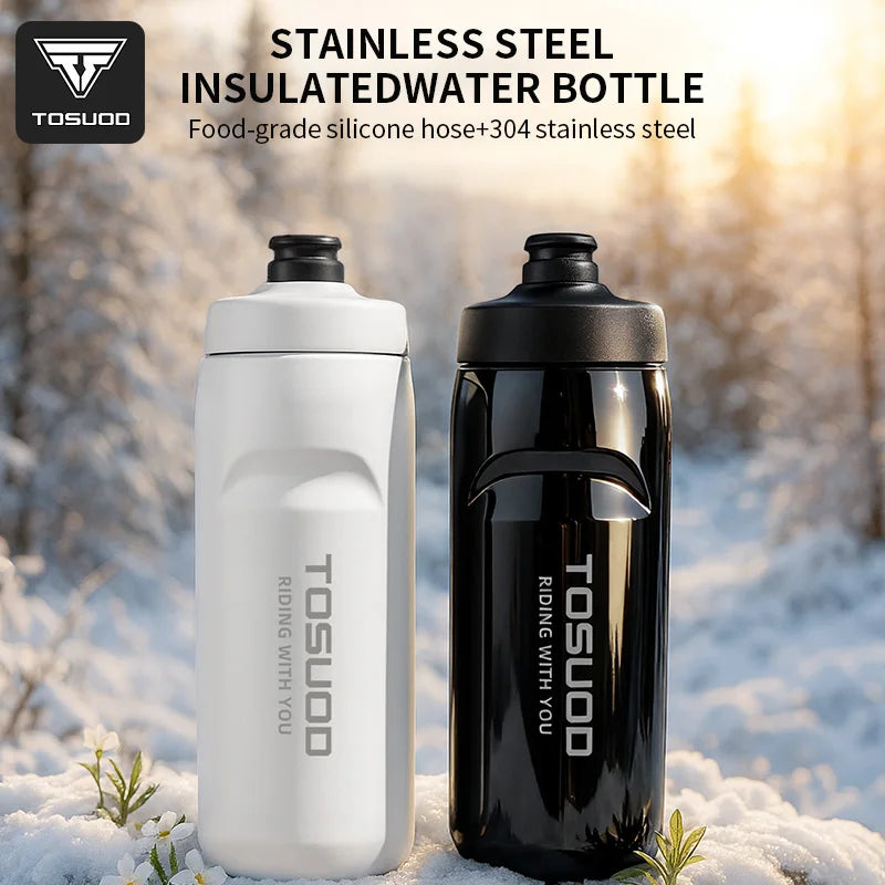 TOSUOD Stainless Steel Insulated Water Cup 550ML 304 Steel Cycling Water Kettle Easy To Carry Keep Warm And Cold Bottle
