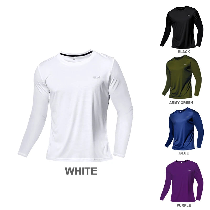 Quick Dry Lightweight Tops Men Long Sleeves T-Shirt Running Fitness Outdoor Sport Shirt Gym Clothing Men Ropa Deportiva Hombre