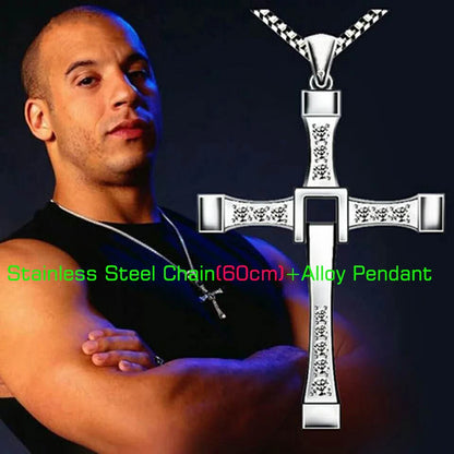 7.8*4.5cm Big Size Alloy Solid Cross Pendant Necklace 60cm Length Stainless Steel Chain Men Women Neck Jewelry Drop Shipping